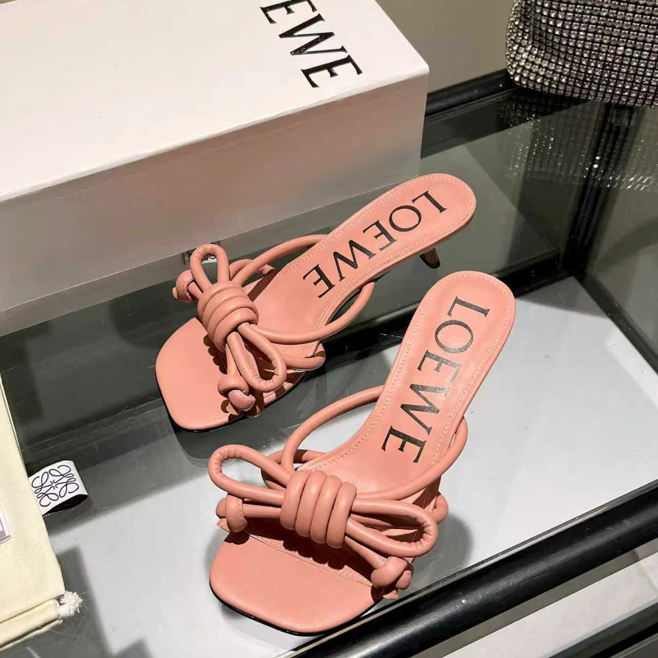 Loewe Flamenco Knot Sandal In Lambskin - FashionPlug