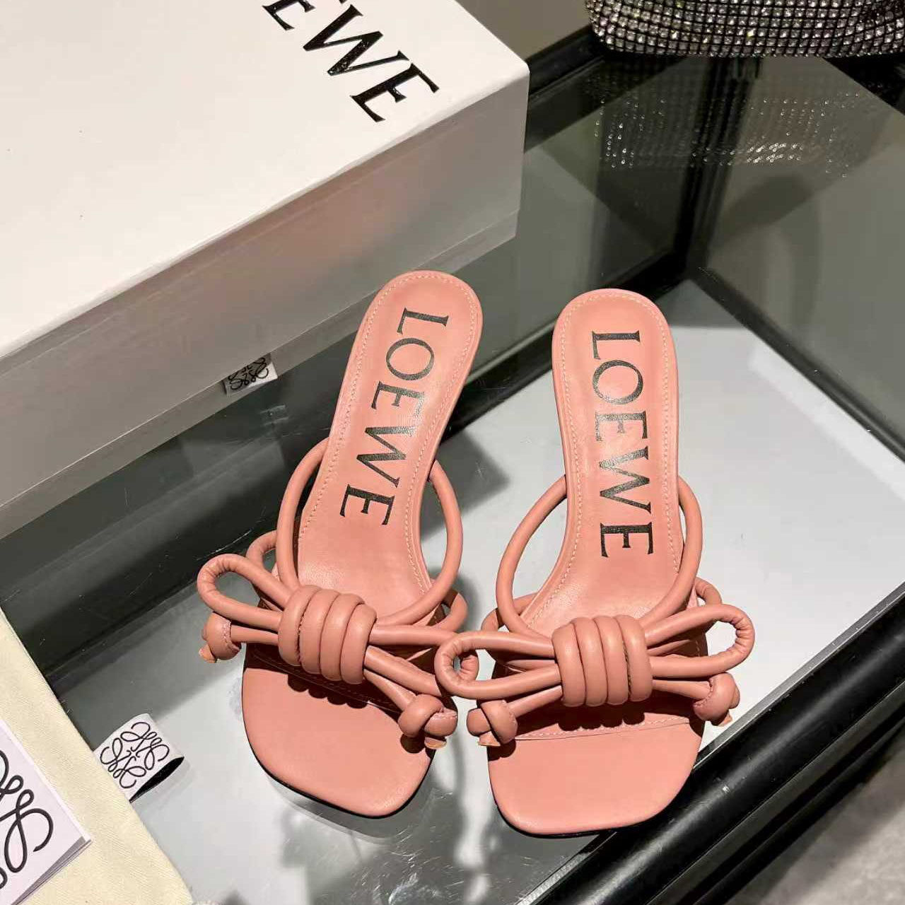 Loewe Flamenco Knot Sandal In Lambskin - FashionPlug