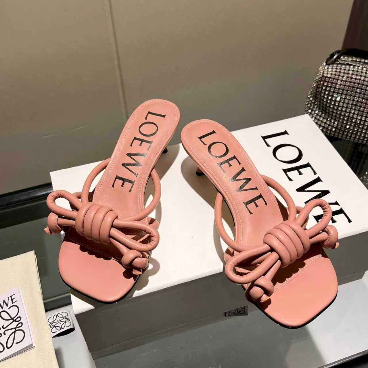 Loewe Flamenco Knot Sandal In Lambskin - FashionPlug