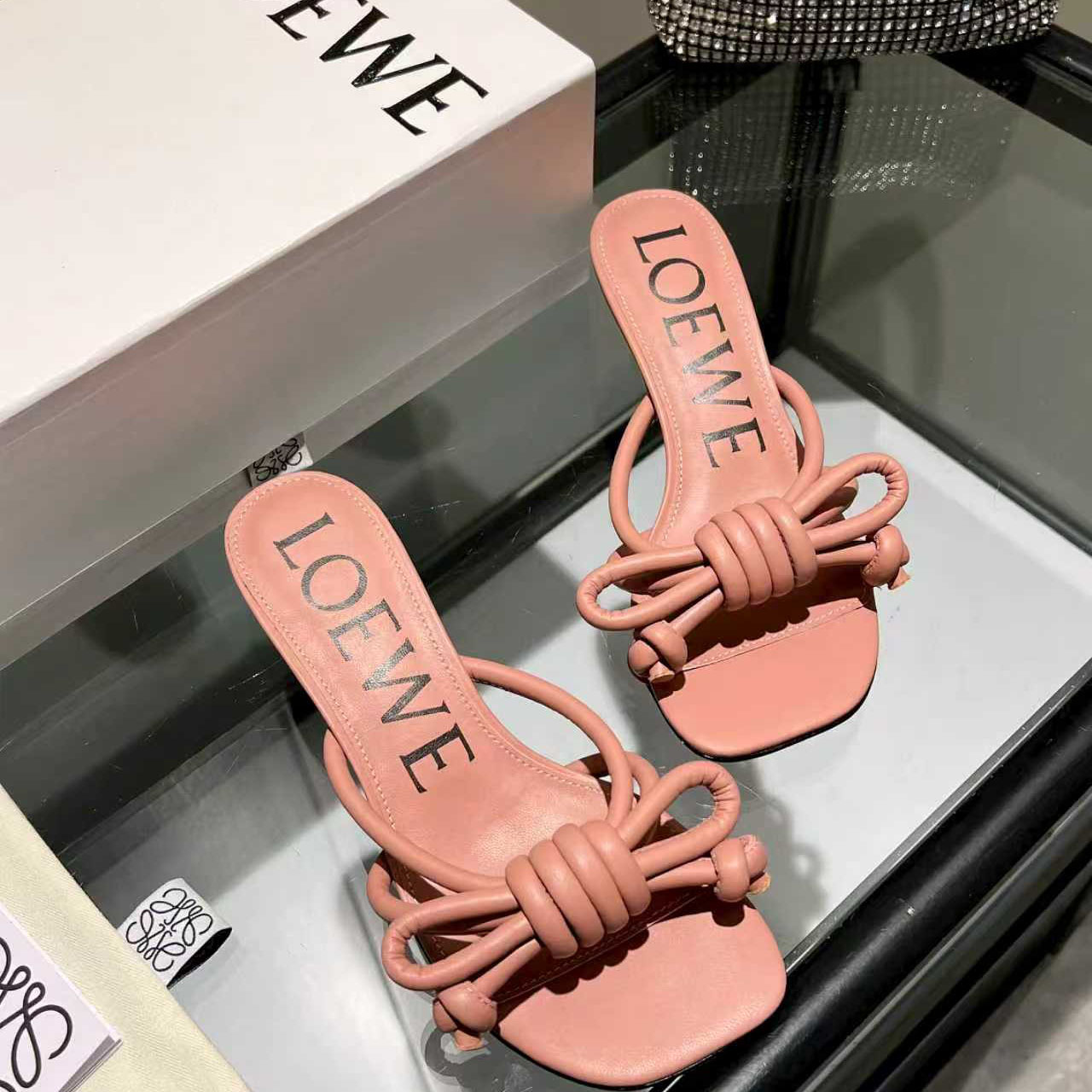 Loewe Flamenco Knot Sandal In Lambskin - FashionPlug