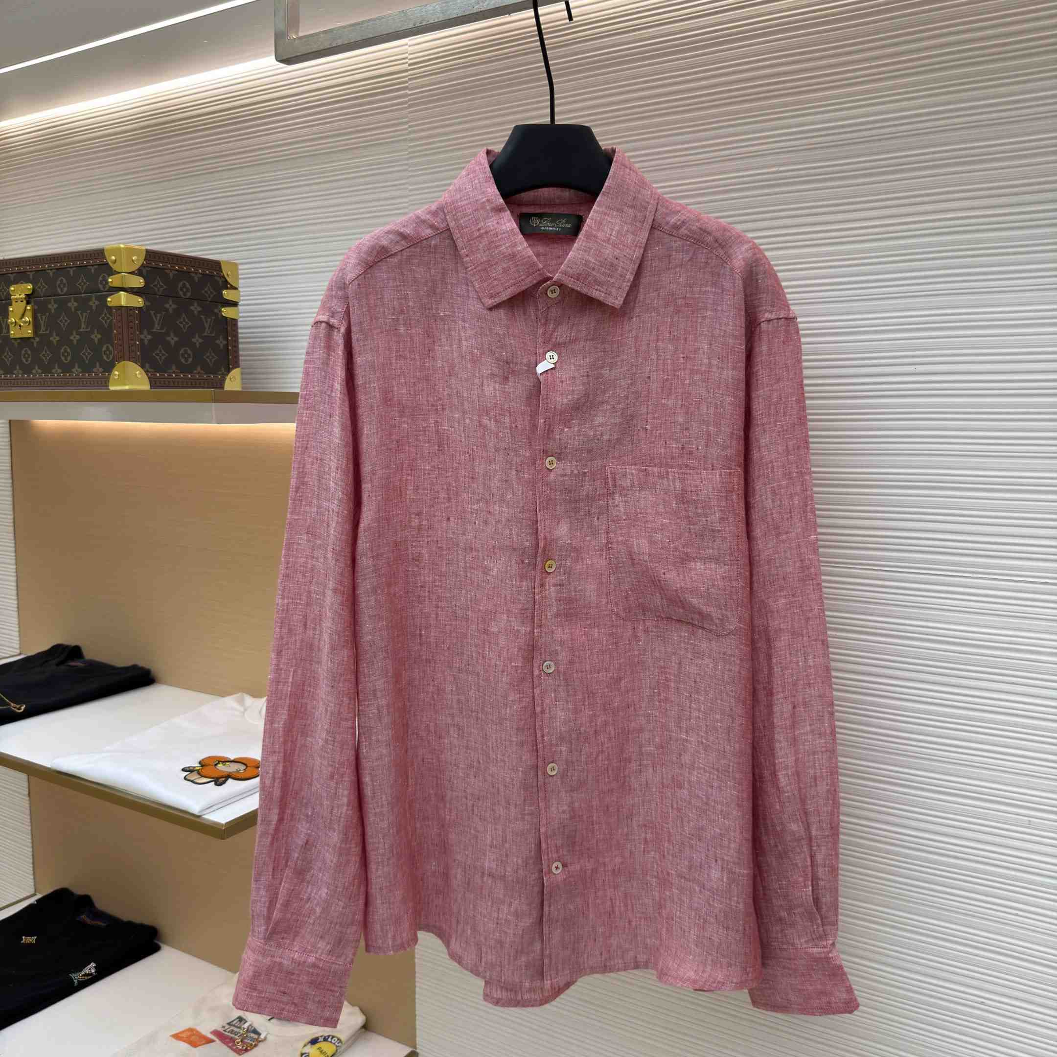 Loro Piana André Mélange Slub Linen Shirt - FashionPlug