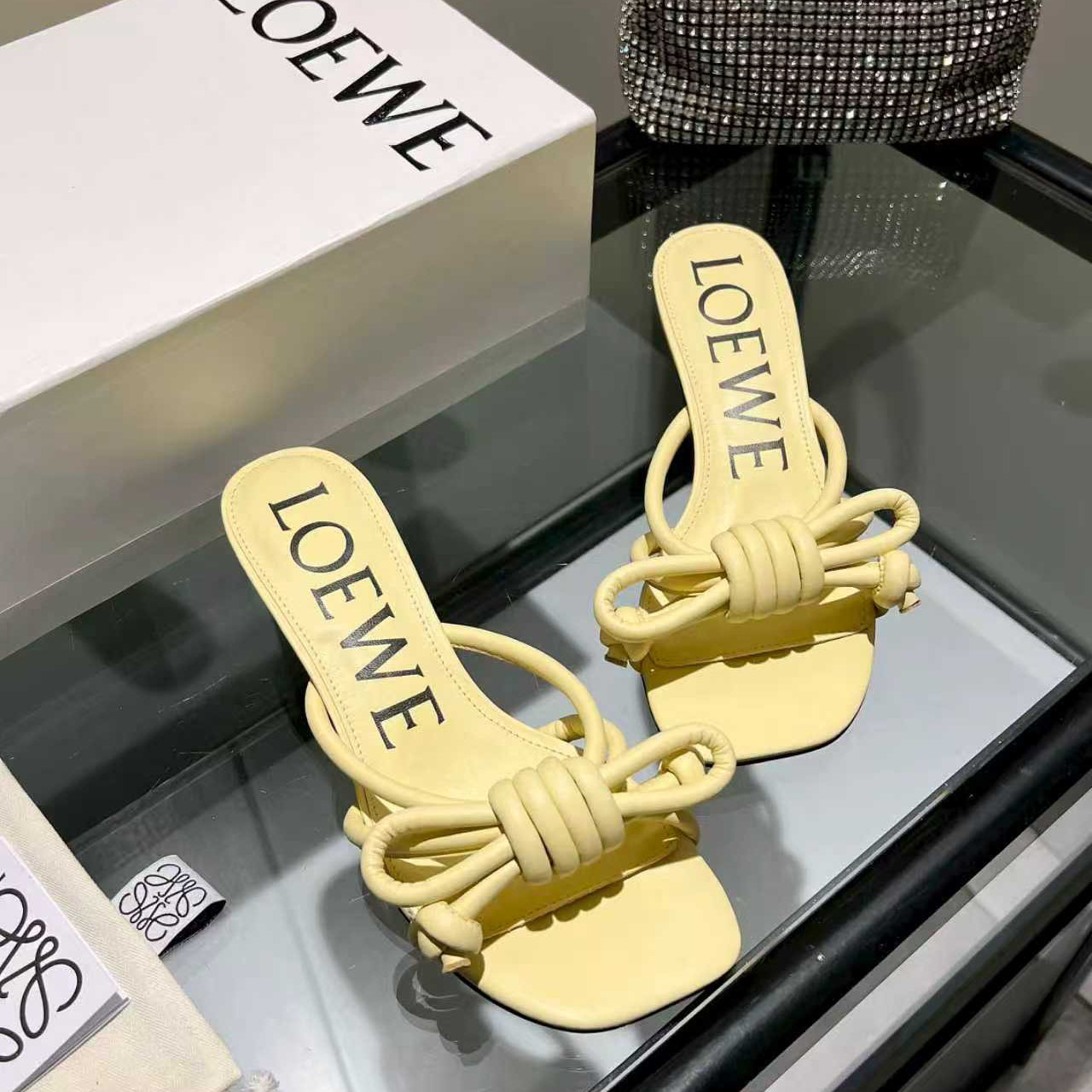 Loewe Flamenco Knot Sandal In Lambskin - FashionPlug