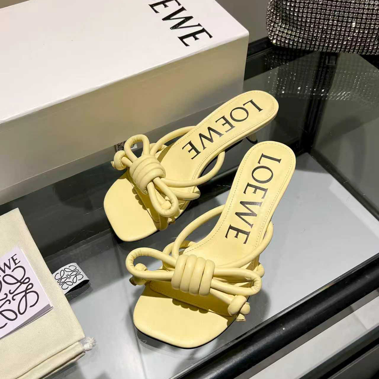 Loewe Flamenco Knot Sandal In Lambskin - FashionPlug