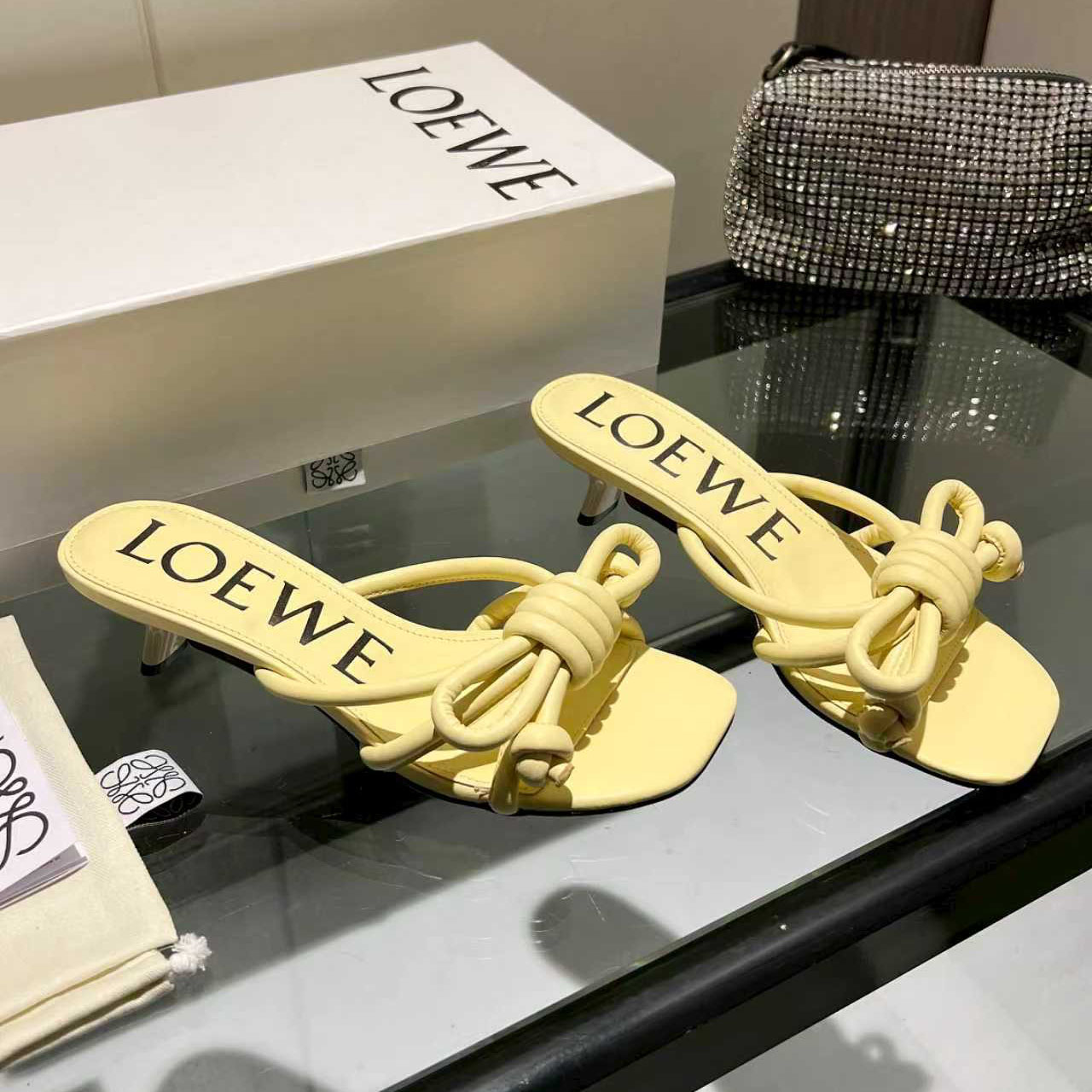 Loewe Flamenco Knot Sandal In Lambskin - FashionPlug