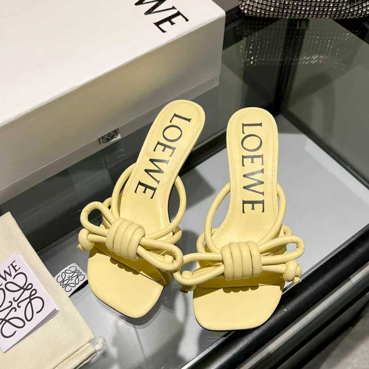 Loewe Flamenco Knot Sandal In Lambskin - FashionPlug