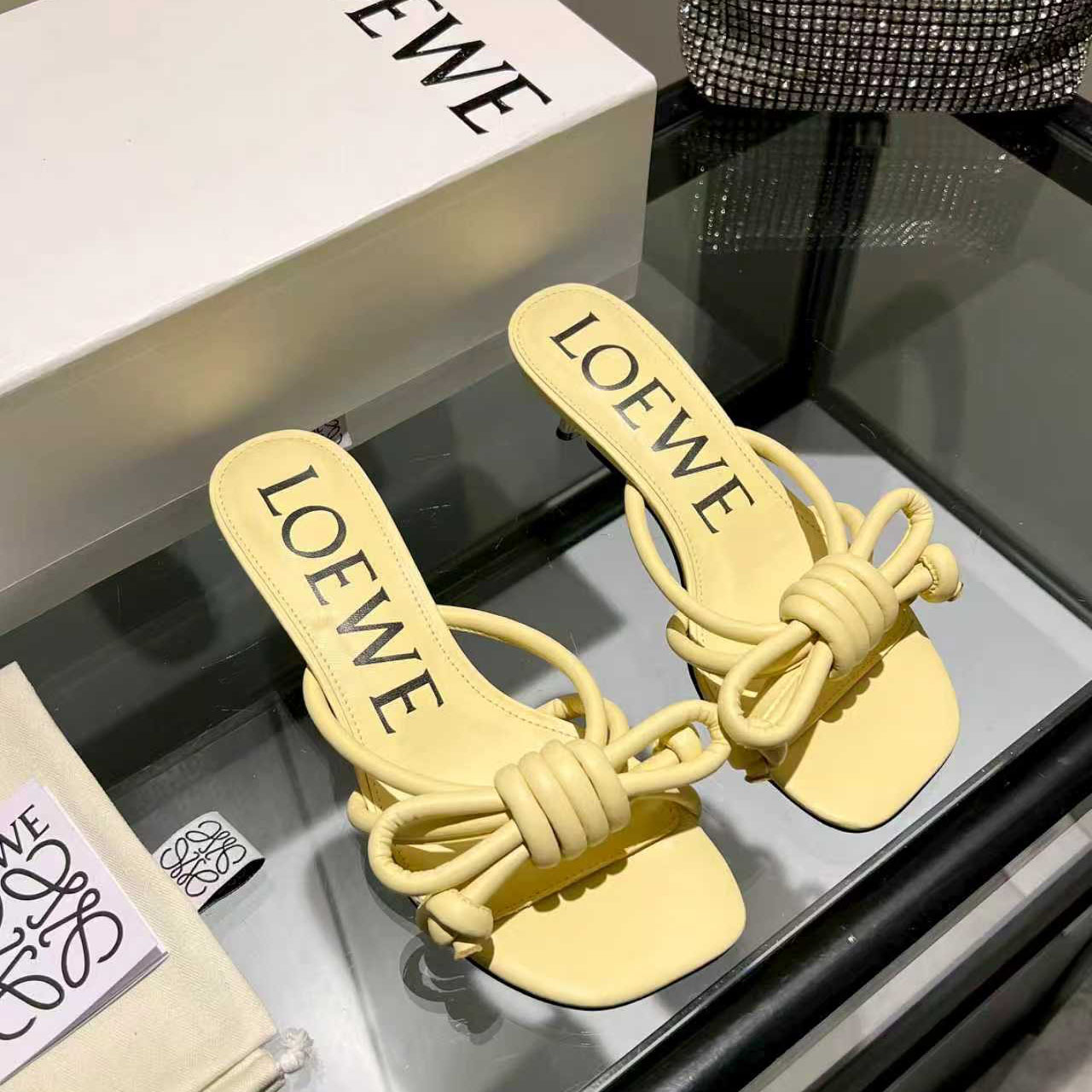Loewe Flamenco Knot Sandal In Lambskin - FashionPlug