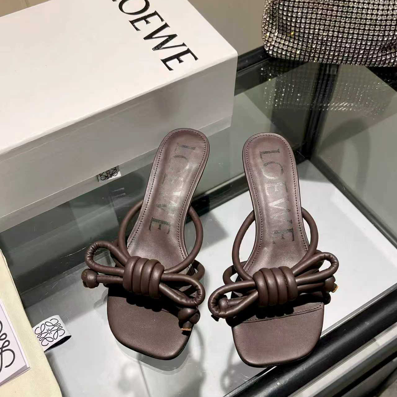 Loewe Flamenco Knot Sandal In Lambskin - FashionPlug