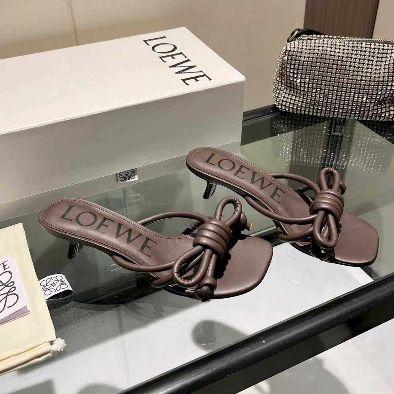 Loewe Flamenco Knot Sandal In Lambskin - FashionPlug