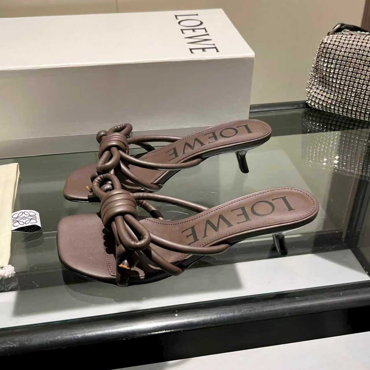 Loewe Flamenco Knot Sandal In Lambskin - FashionPlug