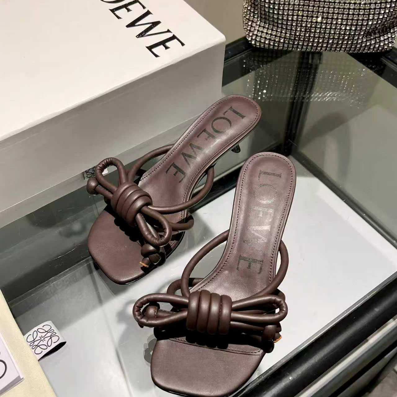 Loewe Flamenco Knot Sandal In Lambskin - FashionPlug
