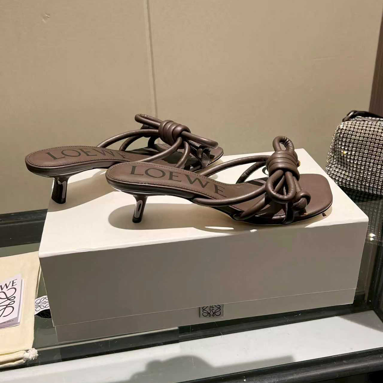 Loewe Flamenco Knot Sandal In Lambskin - FashionPlug