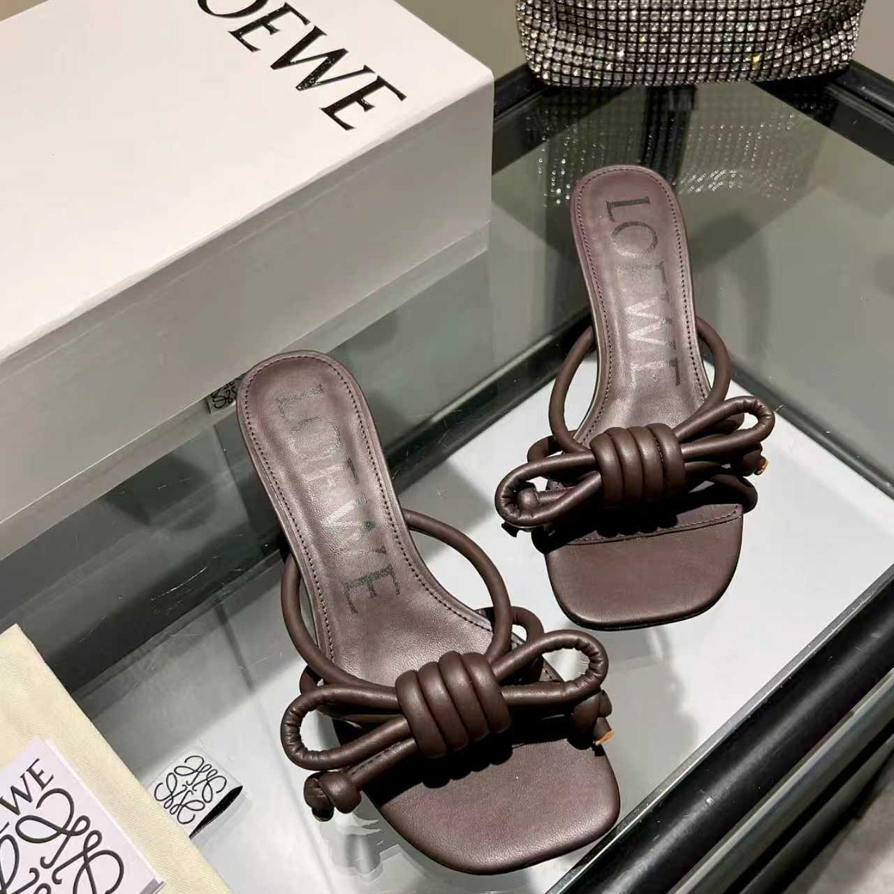Loewe Flamenco Knot Sandal In Lambskin - FashionPlug
