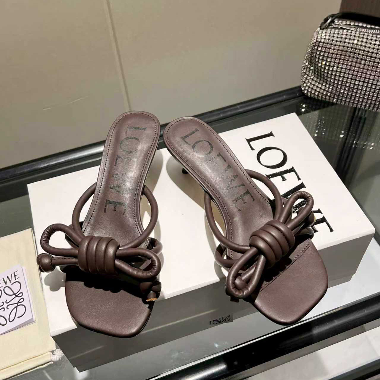 Loewe Flamenco Knot Sandal In Lambskin - FashionPlug