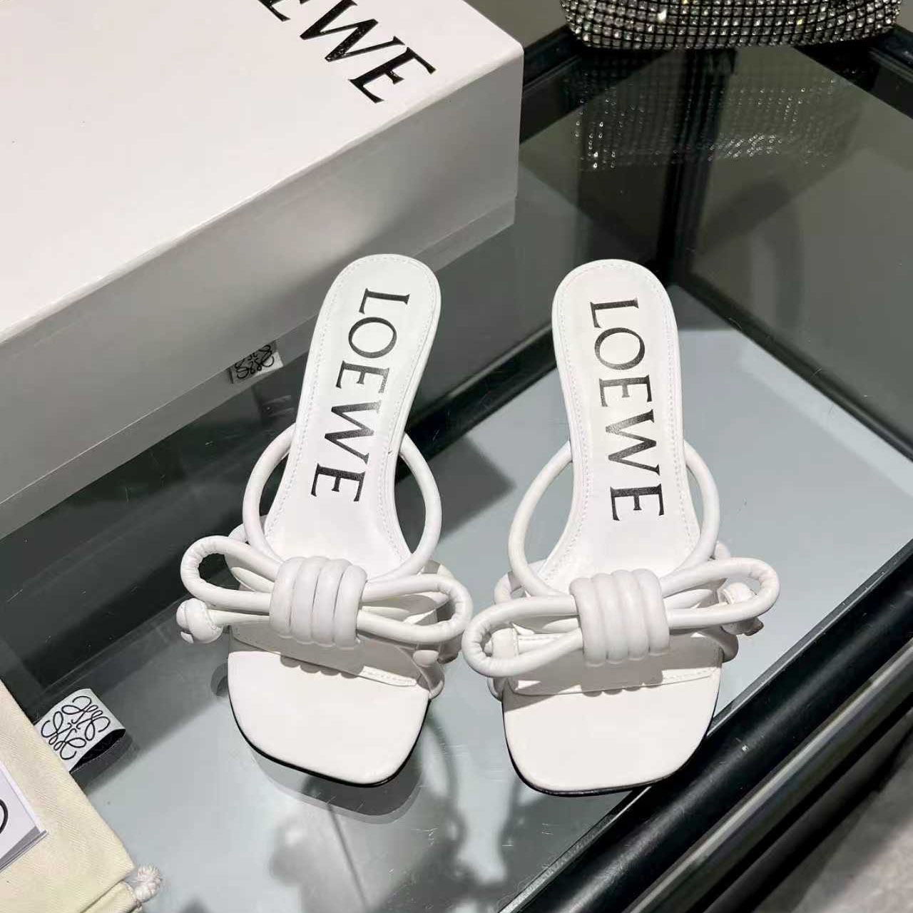 Loewe Flamenco Knot Sandal In Lambskin - FashionPlug