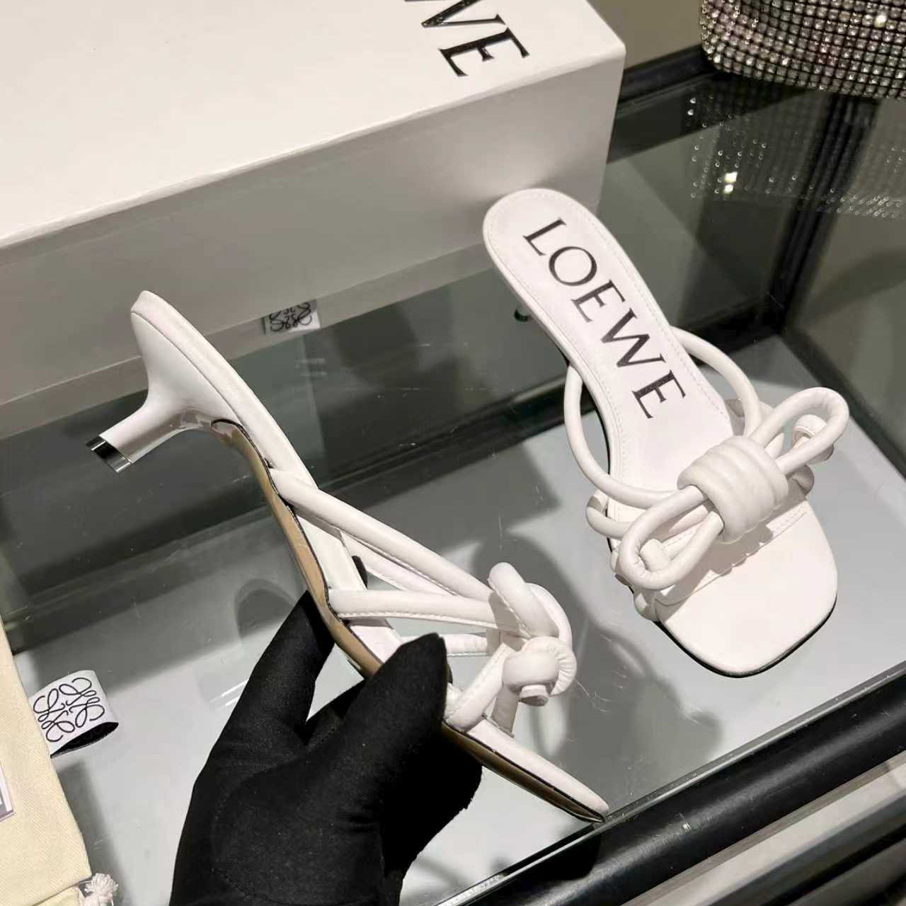 Loewe Flamenco Knot Sandal In Lambskin - FashionPlug