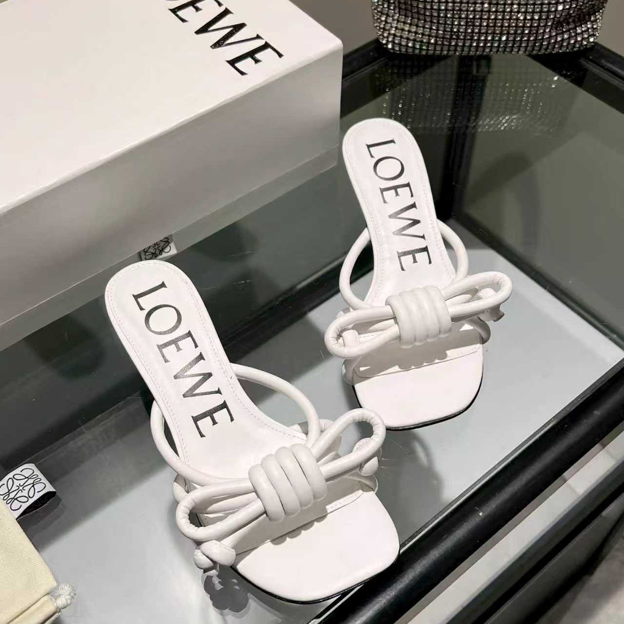 Loewe Flamenco Knot Sandal In Lambskin - FashionPlug