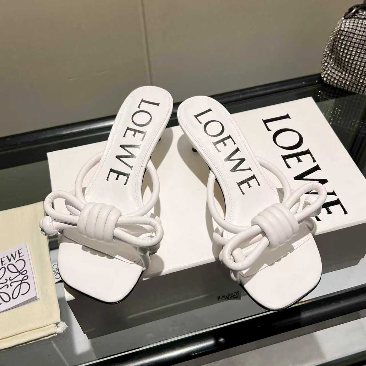 Loewe Flamenco Knot Sandal In Lambskin - FashionPlug