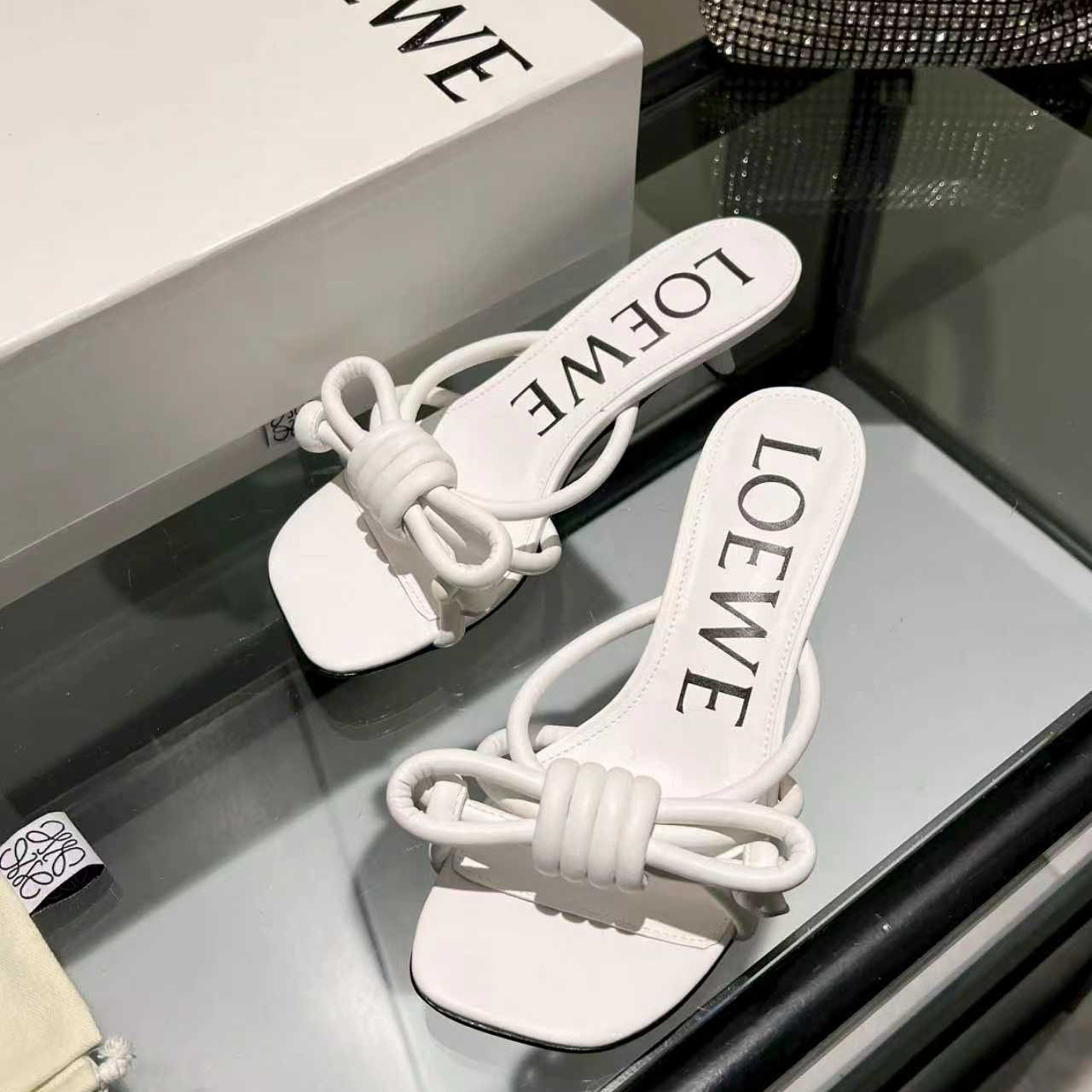 Loewe Flamenco Knot Sandal In Lambskin - FashionPlug