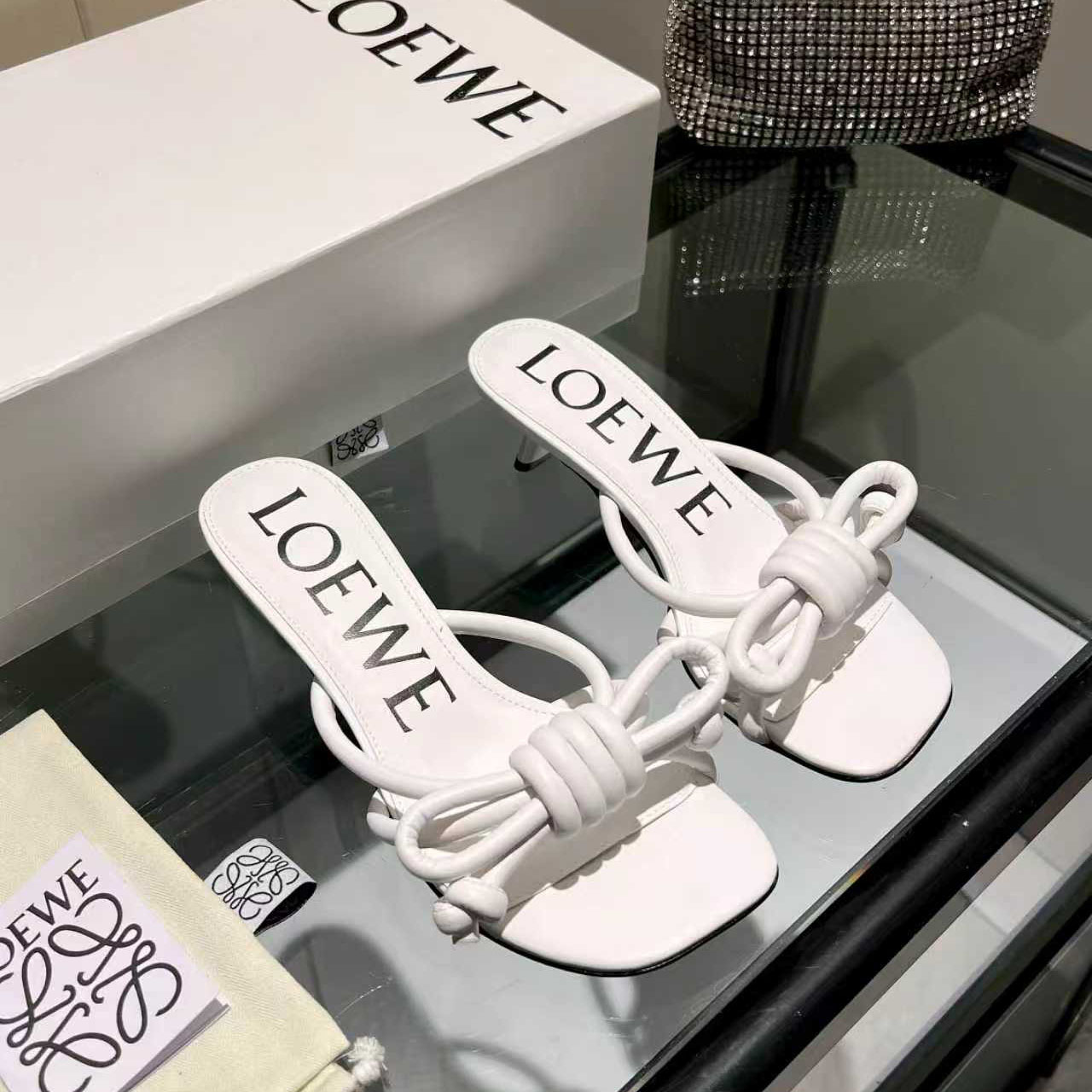 Loewe Flamenco Knot Sandal In Lambskin - FashionPlug