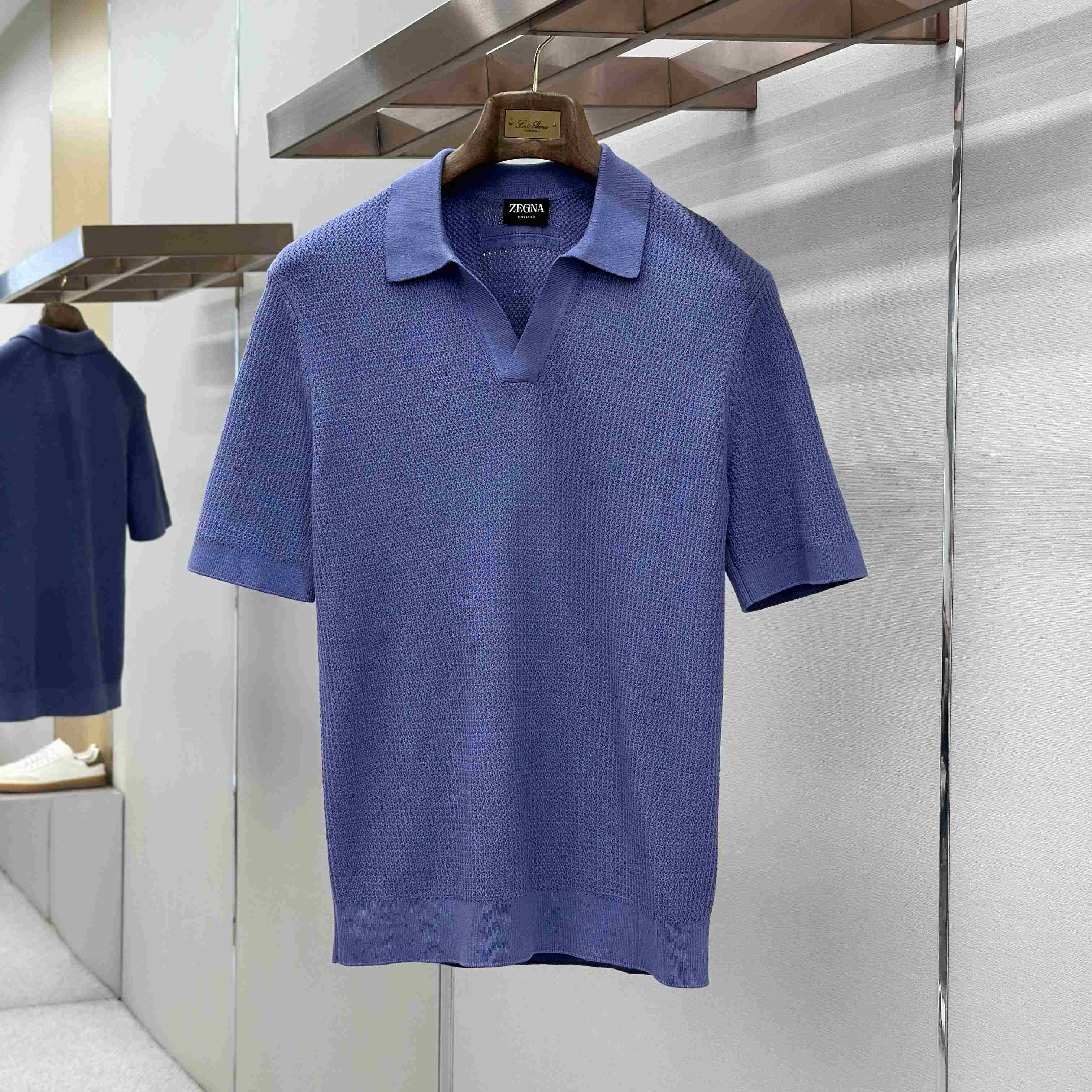 Zegna Lilac Premium Cotton Polo Shirt - FashionPlug