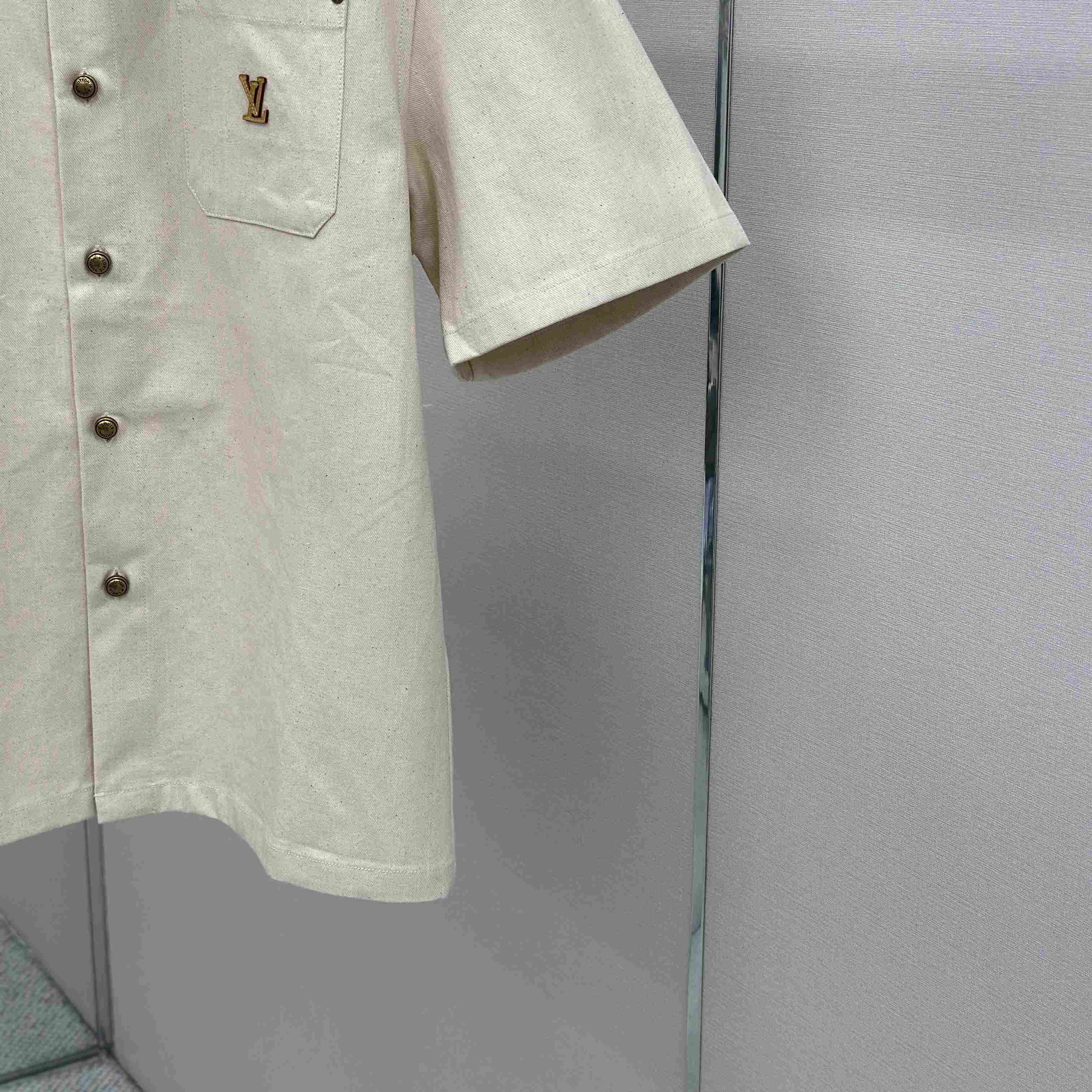 Louis Vuitton Short-Sleeved Silk-Cotton Shirt 1AK7CE - FashionPlug