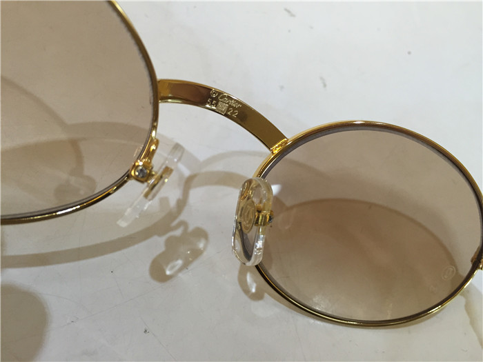 Cartier 7550178 55-22 White Curve Cattle Horn Sunglasses In Gold Brown - FashionPlug
