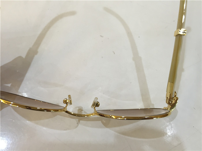 Cartier 7550178 55-22 White Curve Cattle Horn Sunglasses In Gold Brown - FashionPlug