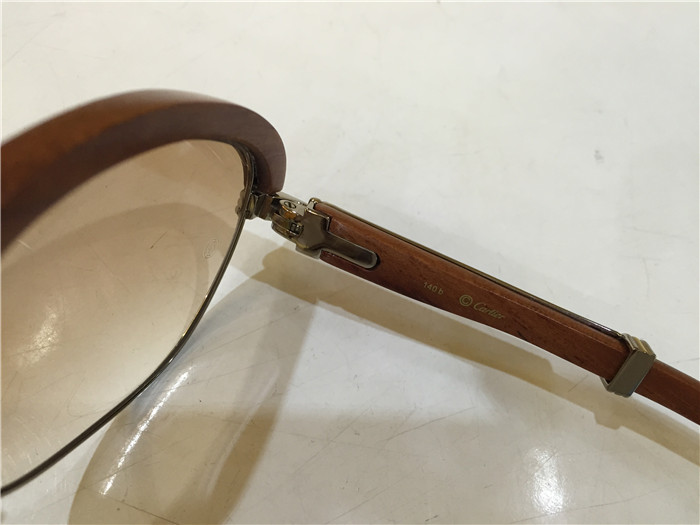Cartier 1116679 Sunglasses In Silver Brown Gradient - FashionPlug