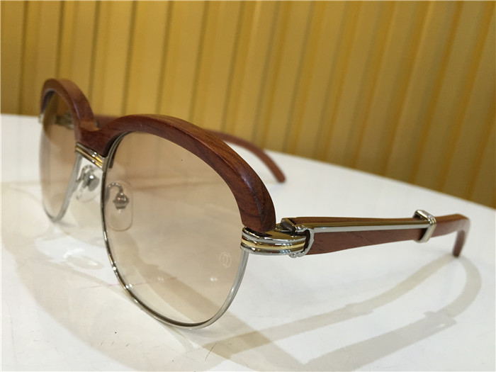Cartier 1116679 Sunglasses In Silver Brown Gradient - FashionPlug