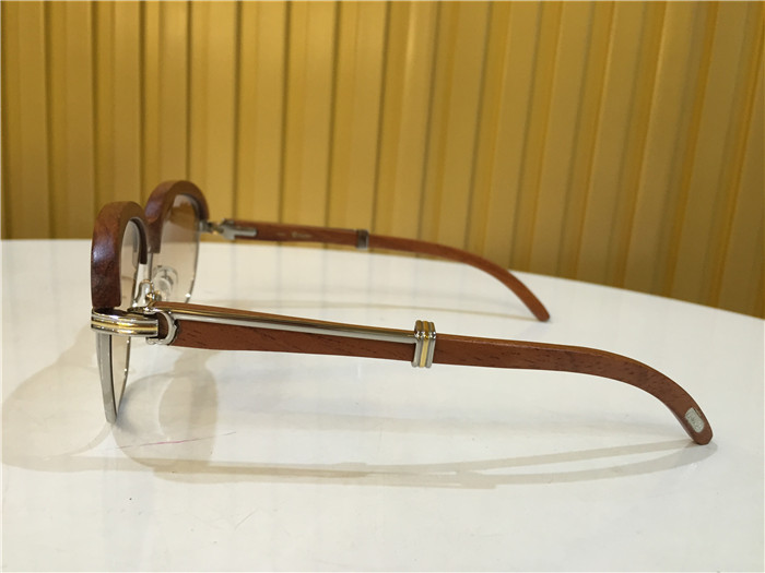Cartier 1116679 Sunglasses In Silver Brown Gradient - FashionPlug