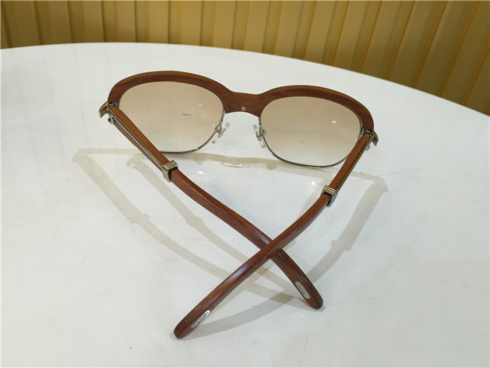 Cartier 1116679 Sunglasses In Silver Brown Gradient - FashionPlug