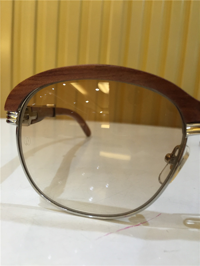 Cartier 1116679 Sunglasses In Silver Brown Gradient - FashionPlug