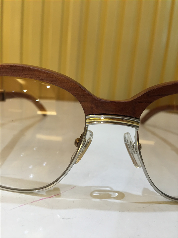 Cartier 1116679 Sunglasses In Silver Brown Gradient - FashionPlug