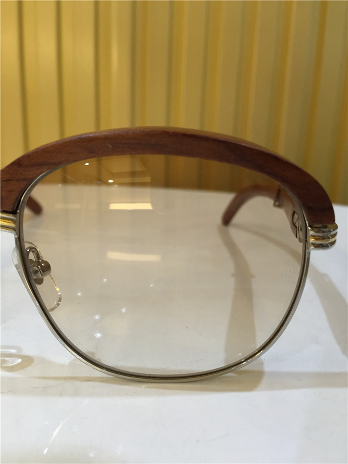 Cartier 1116679 Sunglasses In Silver Brown Gradient - FashionPlug