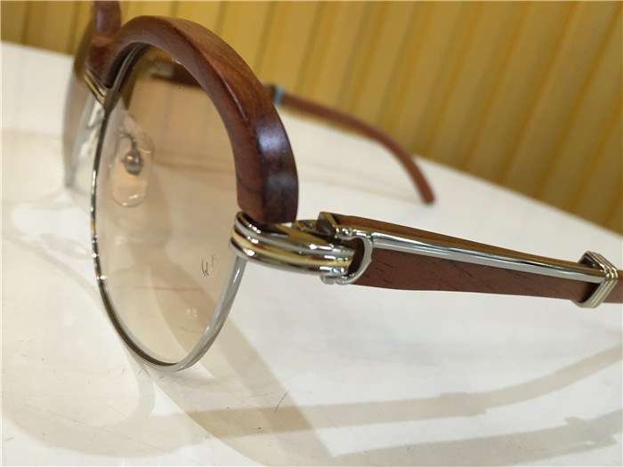 Cartier 1116679 Sunglasses In Silver Brown Gradient - FashionPlug