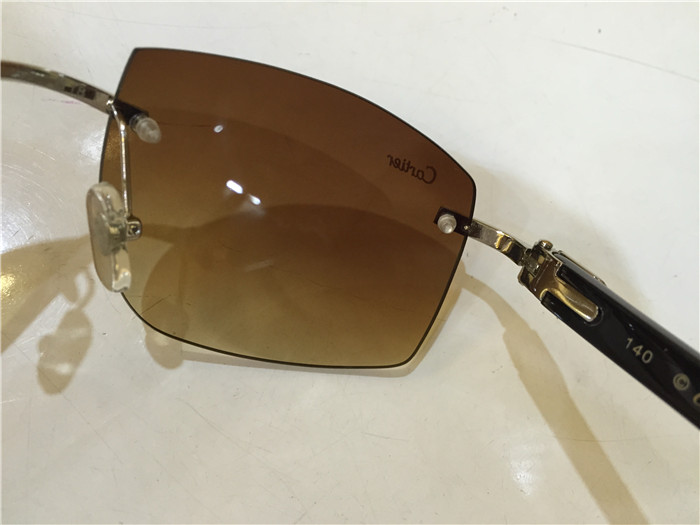 Cartier 4189705 White Mix Black Buffalo Sunglasses In Silver - FashionPlug