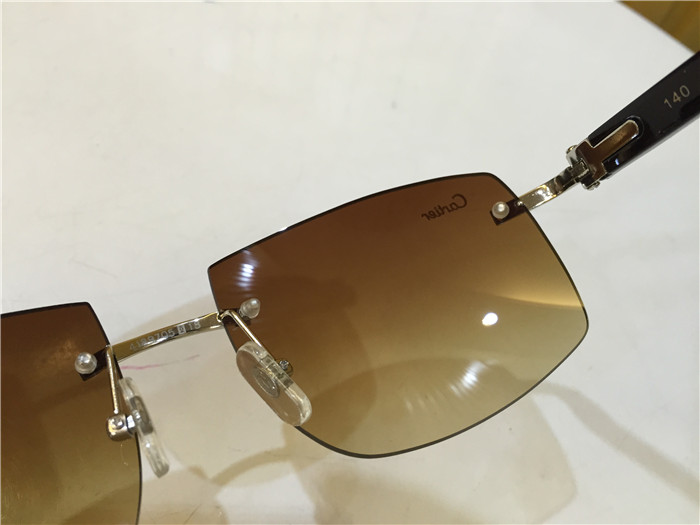 Cartier 4189705 White Mix Black Buffalo Sunglasses In Silver - FashionPlug