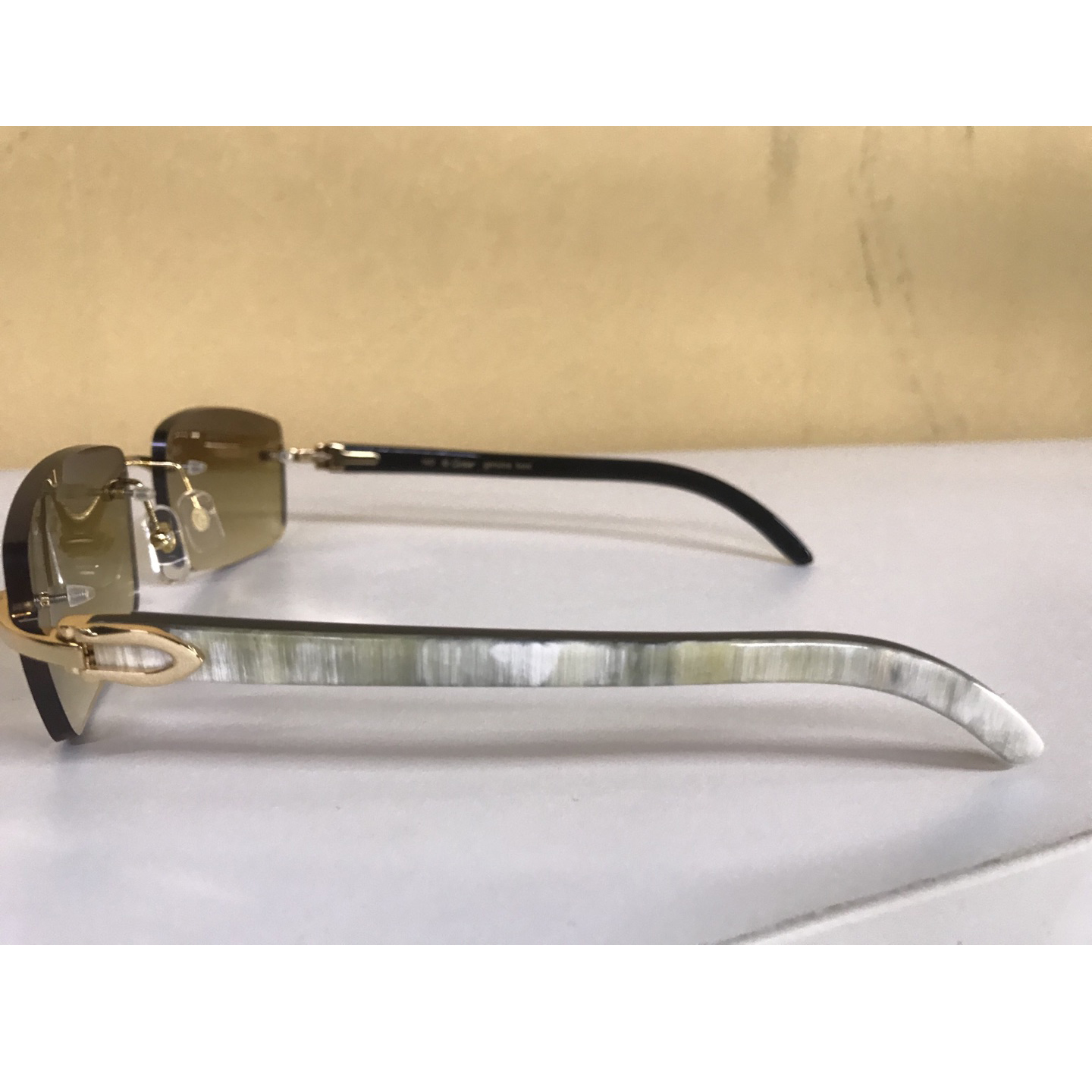 Cartier 3524012 White Mix Black Buffalo Eyeglasses In Gold - FashionPlug