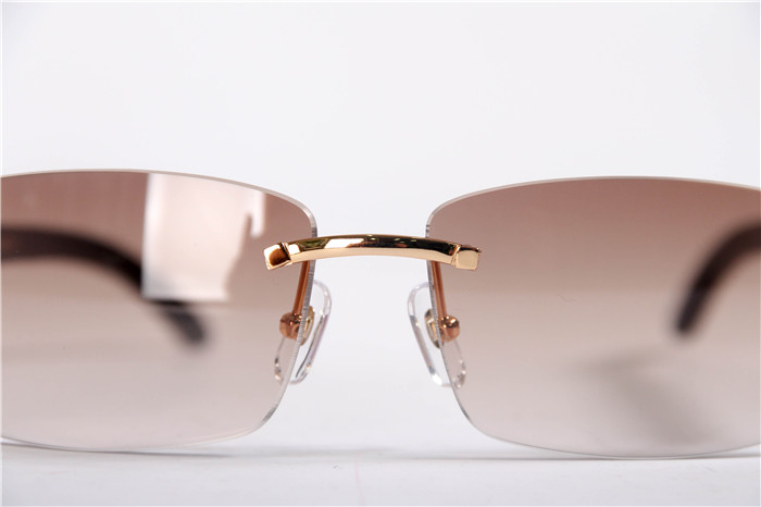 Cartier 3524012 White Mix Black Buffalo Eyeglasses In Gold - FashionPlug