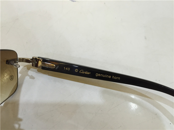 Cartier 3524012 Black Cattle Horn Eyeglasses In Silver - FashionPlug