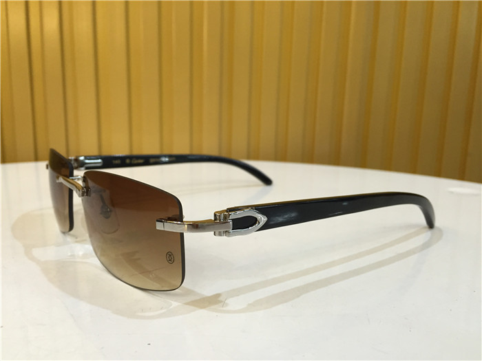 Cartier 3524012 Black Cattle Horn Eyeglasses In Silver - FashionPlug