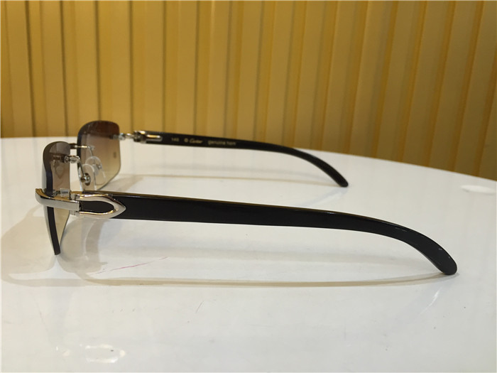 Cartier 3524012 Black Cattle Horn Eyeglasses In Silver - FashionPlug