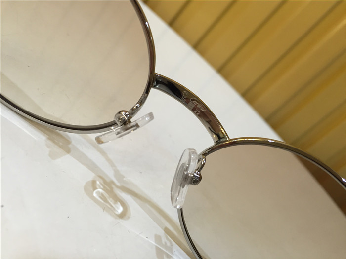 Cartier 7550178 55-22 Black Curve Cattle Horn Sunglasses In Silver Brown - FashionPlug