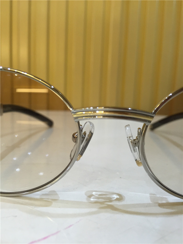 Cartier 7550178 55-22 Black Curve Cattle Horn Sunglasses In Silver Brown - FashionPlug