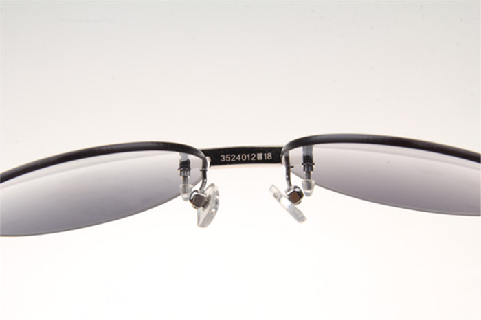 Cartier 3524012 Diamond White Buffalo Sunglasses In Silver With Grey Gradient Round Lens - FashionPlug