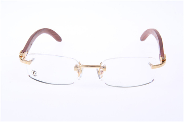 Cartier 3524013 Wood Eyeglasses In Gold - FashionPlug