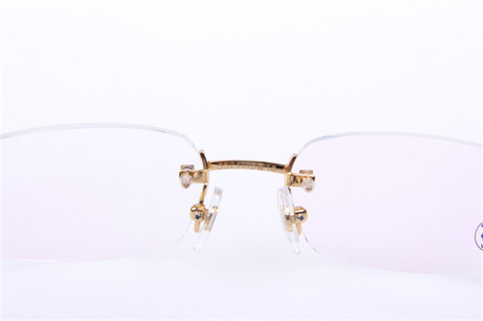 Cartier 3524013 Wood Eyeglasses In Gold - FashionPlug