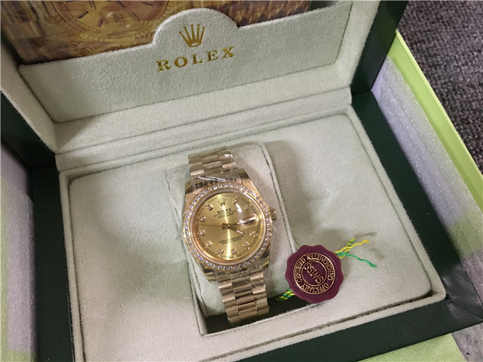 Rolex High Quality Oyster Perpetua Pearlmaster 28/31/36 Yellow Gold Diamond Watch - FashionPlug