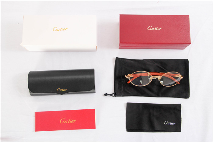 Cartier 7550178 55-22 Sandal Wood Eyeglasses In Gold - FashionPlug