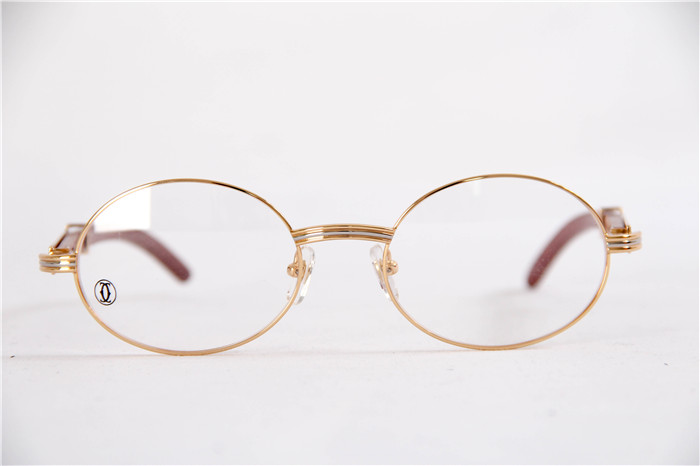 Cartier 7550178 55-22 Sandal Wood Eyeglasses In Gold - FashionPlug